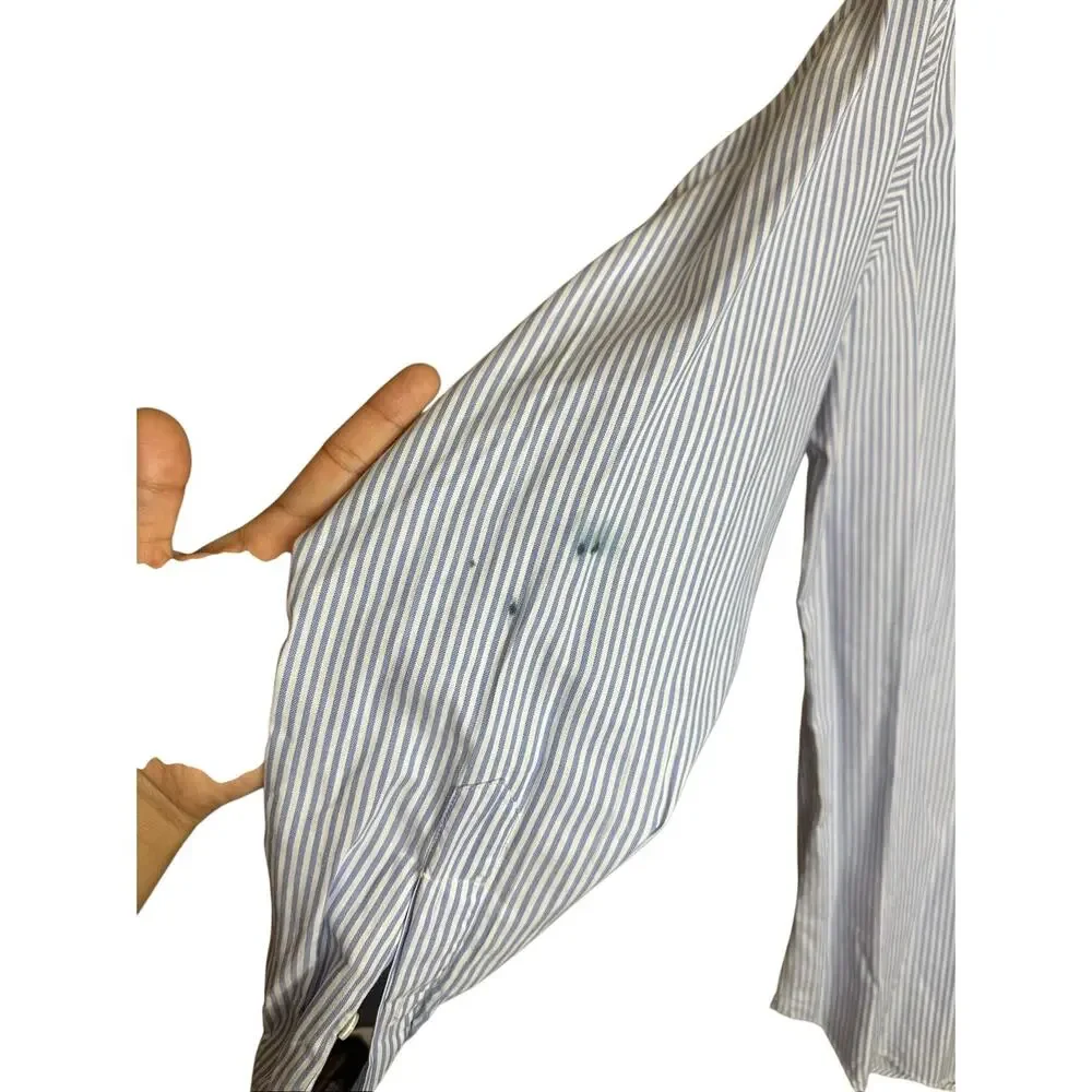 Tincati Milano Button Down Long Sleeve Shirt Size 16 1/2 42 Blue Bundle casual - Picture 8 of 16